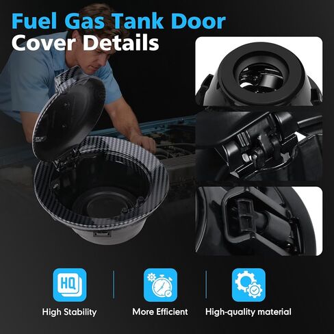 68250120AA Fuel Filler Door Cap Carbon Fibre Gas Fuel Door Cap Fit For 2008-2023 Dodge Challenger in Kuwait