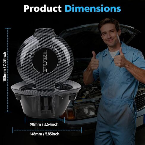 68250120AA Fuel Filler Door Cap Carbon Fibre Gas Fuel Door Cap Fit For 2008-2023 Dodge Challenger in Kuwait