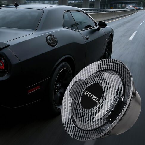 68250120AA Fuel Filler Door Cap Carbon Fibre Gas Fuel Door Cap Fit For 2008-2023 Dodge Challenger in Kuwait
