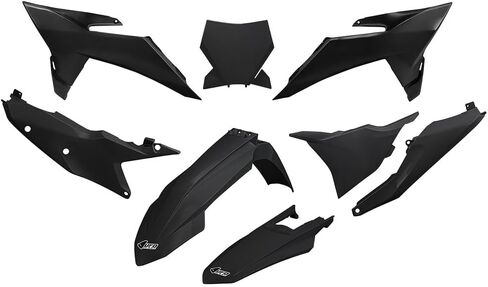 UFO Complete Plastic Kit Black Compatible with KTM 125 SX/250 SX/250 SX-F/250 XC/250 XC-F/300 SX/300 XC/350 SX-F/450 SX-F/450 XC-F 2025-2026/125 XC/150 SX/350 XC-F 2025 in Kuwait