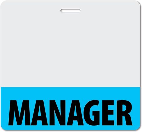 Manager Heavy Duty Horizontal Dark Green (1 Pack) - Spill & Tear Proof Cards - 2 Sided USA Printed Quick Role Identifier ID Tag Backer by BadgeZoo in Kuwait