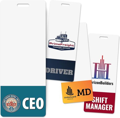 Customizable Badge Buddy with Image/Logo Upload - Personalized ID Card Backer for Healthcare, Office, and Events - Horizontal Orientation, Durable and Easy to Attach. Bulk Available in Kuwait