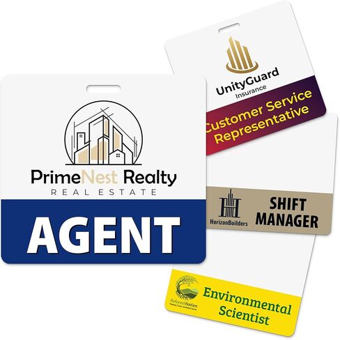 Customizable Badge Buddy with Image/Logo Upload - Personalized ID Card Backer for Healthcare, Office, and Events - Horizontal Orientation, Durable and Easy to Attach. Bulk Available in Saudi Arabia