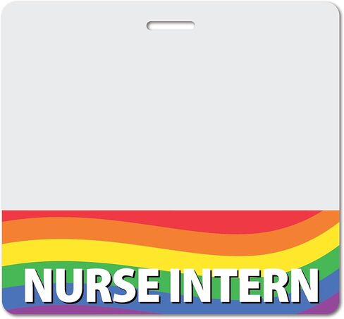 Nurse Intern Heavy Duty Horizontal Light Purple (1 Pack) - Spill & Tear Proof Cards - 2 Sided USA Printed Quick Role Identifier ID Tag Backer by BadgeZoo in Saudi Arabia