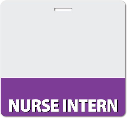 Nurse Intern Heavy Duty Horizontal Light Purple (1 Pack) - Spill & Tear Proof Cards - 2 Sided USA Printed Quick Role Identifier ID Tag Backer by BadgeZoo in Saudi Arabia