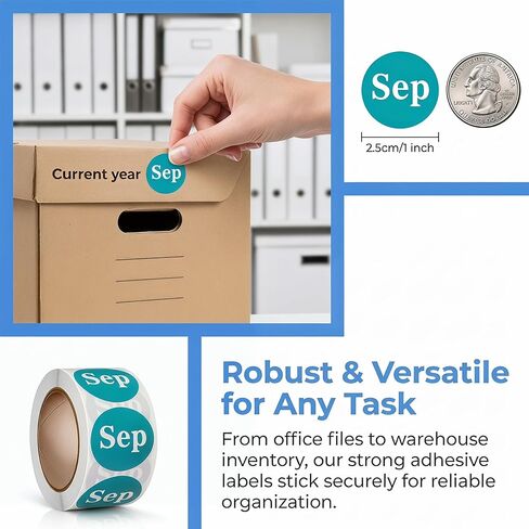 12 Rolls 6000 Labels Round Month Stickers-1 Inch Color Coded Monthly Adhesive Labels for Inventory Management and Organization, 500 Pieces Per Roll in Saudi Arabia