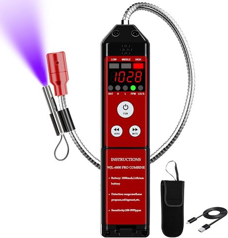 Refrigerant Leak Detector, WJL-6000 PRO HVAC Freon Leak Detector Halogen Freon Sniffer Rechargeable Air Conditioning Detection for R32 R410A R454B R290 CFCs, HCFCs, HFCs, HFOs, HCs in Saudi Arabia