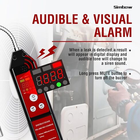 Refrigerant Leak Detector, WJL-6000 PRO HVAC Freon Leak Detector Halogen Freon Sniffer Rechargeable Air Conditioning Detection for R32 R410A R454B R290 CFCs, HCFCs, HFCs, HFOs, HCs in Saudi Arabia