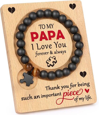 Papa Grandpa Gifts for Birthday Christmas Unique Papa Fathers Day Presents for Grandpa Grandfather Dad Papa Gift Idea, To My Papa Bracelet in Saudi Arabia