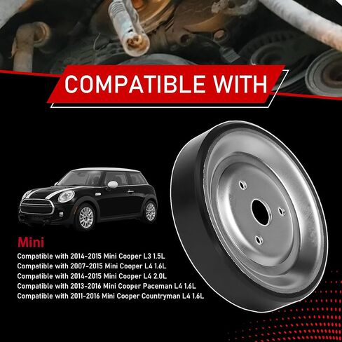 Drive Belt Tensioner Idler Assembly Friction Wheel Compatible with Mini Cooper Paceman Countryman L3 1.5L L4 1.6L 2.0L Replaces 11287598833 11287548848 11287571014 11517545958 11517619020 in Kuwait