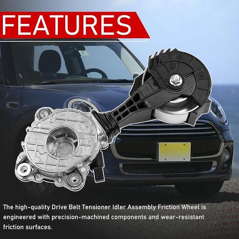Drive Belt Tensioner Idler Assembly Friction Wheel Compatible with Mini Cooper Paceman Countryman L3 1.5L L4 1.6L 2.0L Replaces 11287598833 11287548848 11287571014 11517545958 11517619020 in Kuwait