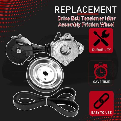 Drive Belt Tensioner Idler Assembly Friction Wheel Compatible with Mini Cooper Paceman Countryman L3 1.5L L4 1.6L 2.0L Replaces 11287598833 11287548848 11287571014 11517545958 11517619020 in Kuwait