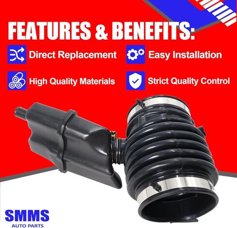 SMMS 696-039 Air Cleaner Intake Hose with 3 Clamps for Nissan Murano 2009-2014 for Nissan Quest 2011-2017, Intake Hose Tube Boot Replaces OE: 16576-1AA1A 16576-1AA0A in Kuwait