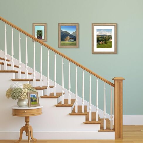 iRahmen 8x10 Picture Frame Set of 4, Wood Photo Frames with HD Glass - Tabletop Display or Wall Mount in Saudi Arabia