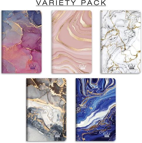 Elan Publishing Company Field Notebook/Pocket Journal - 3.5"x5.5" - Marble Covers - Lined Memo Book - Pack of 5 in Kuwait