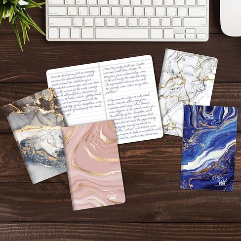 Elan Publishing Company Field Notebook/Pocket Journal - 3.5"x5.5" - Marble Covers - Lined Memo Book - Pack of 5 in Kuwait