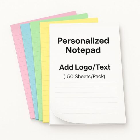 10-1000 Pads Personalized Notepads Bulk - Custom Notepad with Logo & Text 4.25"x5.5" 50 Sheets Pads for Office Business Classroom (Small(4.25''x5.5'')) in Saudi Arabia