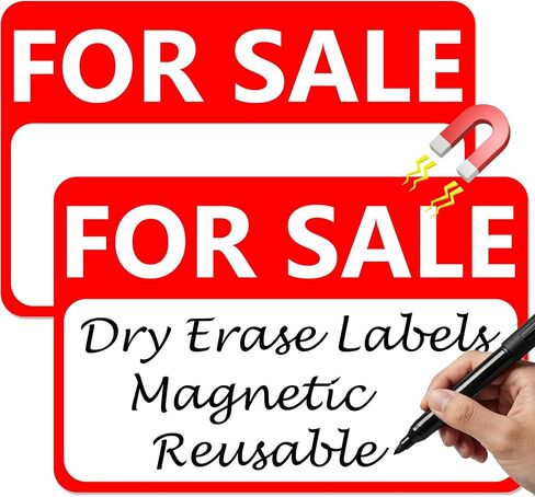 2 Pack Heavy Duty Magnetic Car FOR SALE Signs, Reusable FOR SALE Magnets With Dry Erase Sheet for Vehicles, Houses, Auto, Trunk, Yard, 11.81’’X 7.87’’ - 30 Mils Thickness in Saudi Arabia