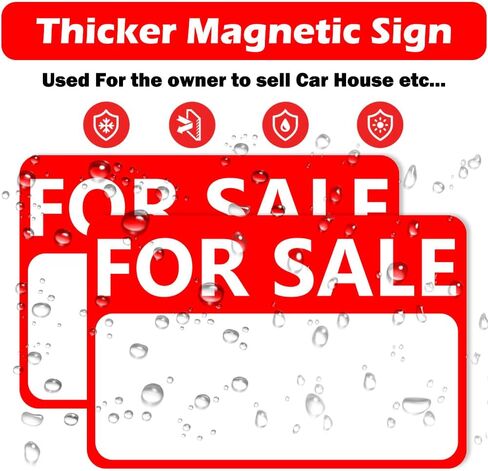 2 Pack Heavy Duty Magnetic Car FOR SALE Signs, Reusable FOR SALE Magnets With Dry Erase Sheet for Vehicles, Houses, Auto, Trunk, Yard, 11.81’’X 7.87’’ - 30 Mils Thickness in Saudi Arabia