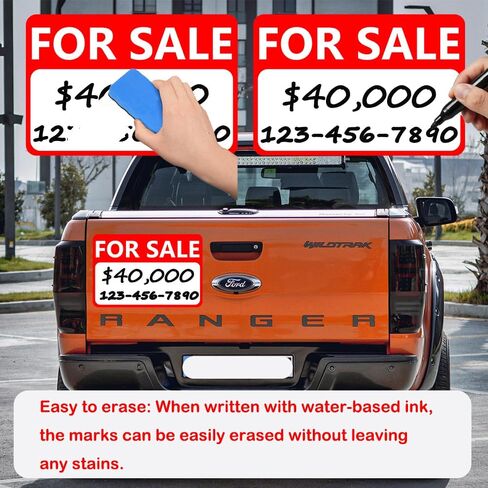 2 Pack Heavy Duty Magnetic Car FOR SALE Signs, Reusable FOR SALE Magnets With Dry Erase Sheet for Vehicles, Houses, Auto, Trunk, Yard, 11.81’’X 7.87’’ - 30 Mils Thickness in Saudi Arabia