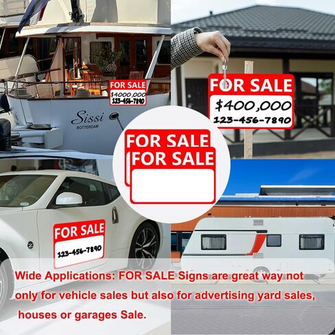2 Pack Heavy Duty Magnetic Car FOR SALE Signs, Reusable FOR SALE Magnets With Dry Erase Sheet for Vehicles, Houses, Auto, Trunk, Yard, 11.81’’X 7.87’’ - 30 Mils Thickness in Saudi Arabia