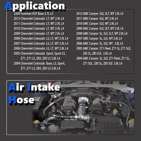 خرطوم دخول الهواء #15065108 من AUCERAMIC متوافق مع 2004-2012 GMC Canyon 2.9L/2004-2012 Chevy Colorado 2.9L#696-421 in Kuwait