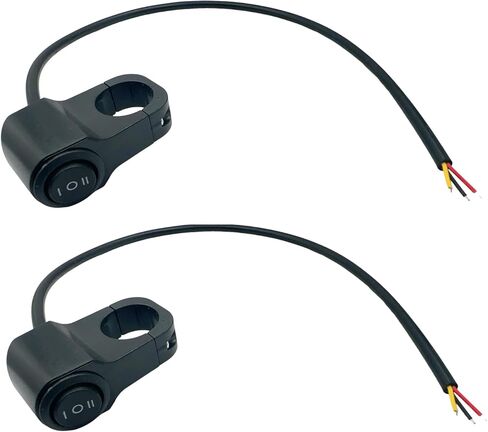 2PCS Motorcycle Handlebar Switch 12V ON-Off-ON Light Toggle Switches Waterproof Aluminum Alloy ATV Compatible with Motorcycle ATV UTV Scooters 7/8" Handlebars (22mm) in Kuwait