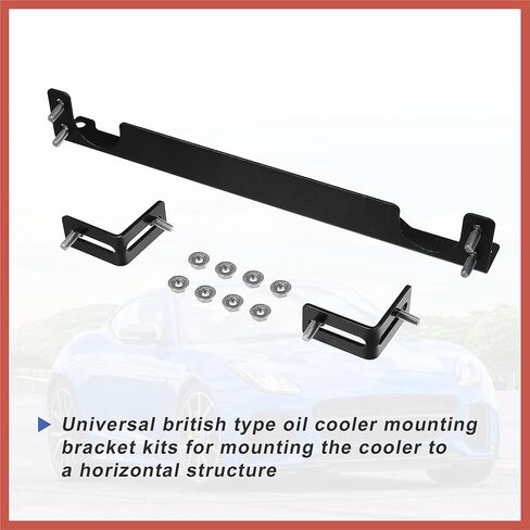 ACROPIX Universal Oil Cooler Mounting Bracket Kit 330mm Aluminum Alloy Engine Oil Cooler Radiator Adapter Kit Oil Cooler Bracket Kit Black Transmission Oil Cooler Mounting Kit Car Parts in Kuwait