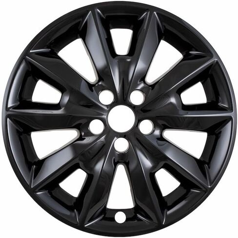 Impostor Wheel Skin Fits Jeep Cherokee Limited 2014-2018 Set of 4 Wheel Covers 18 Inch Diameter, 10 Spoke Gloss Black Painted ABS Plastic Snap-On Installation Coast To Coast IWCIMP481BLK in Kuwait