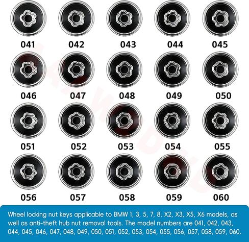 #057 for BMW Wheel Locking nut Key Compatible with BMW 1 3 5 7 8 X2 X3 X5 X6 Wheel Lock Key,Anti-Theft Lug Nut Removal Tool in Kuwait
