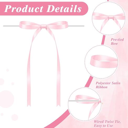 Bow Cake Toppers 18 PCS Pink Ribbon Bows for Cake with 1 PCS Happy Birthday Cakes Topper Coquette Themed Bow Birthday Decorations for Wedding, Bridal Shower, Baby Shower, Bachelorette in Saudi Arabia