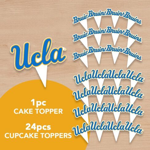 Desert Cactus University of California Los Angeles Cupcake Topper and Cake Toppers Set - UCLA Bruins 25 Pcs Food Party Supplies, Decorations, Graduation and Game Day in Kuwait