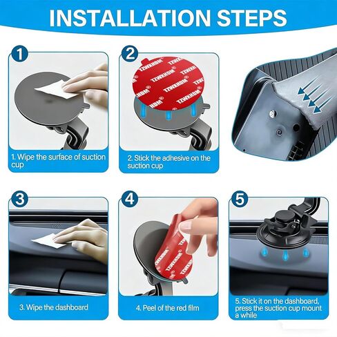 Heavy Duty Double Sided Tape, Heat-Resistant Heavy Duty Mounting Tape Kit, Strong Sticky Pads for GPS/DashCamera Suction Cup Mount (Square-2in-36pcs) in Saudi Arabia