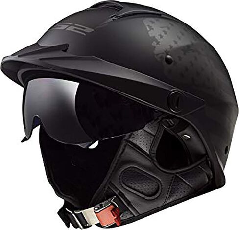 LS2 Helmets Rebellion Motorcycle Half Helmet (1812 Black Flag - Small) in Kuwait