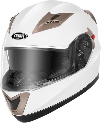 خوذة لكامل الوجه للدراجات النارية معتمدة من وزارة النقل - خوذة YEMA YM-829 خوذة دراجة نارية لسباق الدراجات النارية في الشوارع كاسكو موتو مع واقي من الشمس للبالغين والشباب والنساء in Kuwait