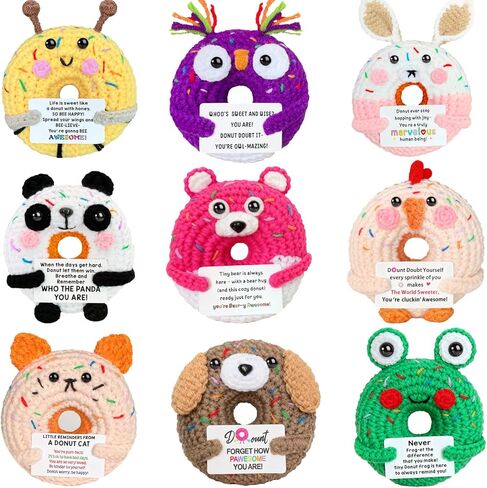12PCS Positive Crochet Vegetables Fruits Inspiration Pickle Potato with Positive Messages Support Animals Bulk Graduation Teacher Gifts Affirmation Encouragement Gifts for Women Employee Nurse Teens in Saudi Arabia