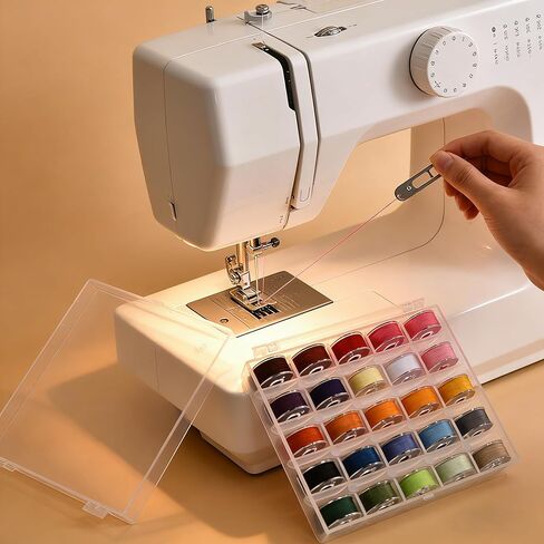 25 Colors Embroidery Thread Set, 400 Yards Polyester Sewing Machine Threads with Bobbins, Multi-Purpose Kit for DIY Crafts, Quilting, Clothing Repair and Gift in Kuwait