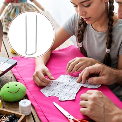 200 قطعة من دبابيس U للحرف اليدوية، دبوس على شكل حرف U من الفولاذ المقاوم للصدأ، دبابيس مستقيمة على شكل حرف U لخياطة اللحف ديكور المنزل DIY صناعة المجوهرات والنسيج in Kuwait