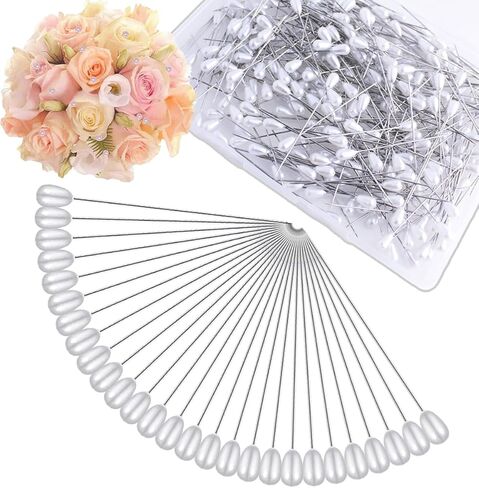300Pcs Diamond Rhinestones Pins, 2 Inch Clear Crystal Diamond Flower Corsage for Wedding Bouquet, Floral Boutonniere Bridal Hair Jewelry, Hair Accessories for DIY Craft(Small) in Saudi Arabia