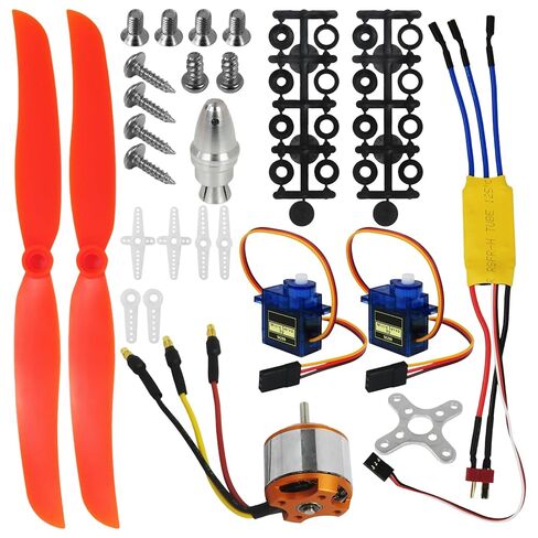 A2212 1400KV RC Brushless Motor 30A ESC Motor SG90 Micro Servo 8060 Propeller Set Compatible with RC Plane Quadcopter Fixed Wing Plane Helicopter Aircraft Repair Kit in Saudi Arabia