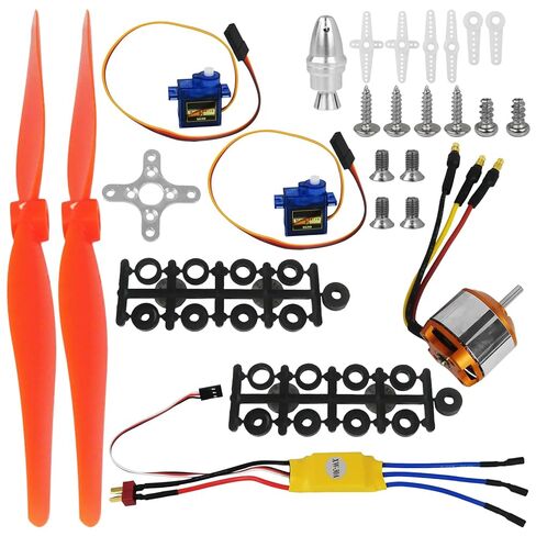 A2212 1400KV RC Brushless Motor 30A ESC Motor SG90 Micro Servo 8060 Propeller Set Compatible with RC Plane Quadcopter Fixed Wing Plane Helicopter Aircraft Repair Kit in Saudi Arabia