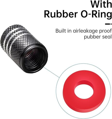 Tire Valve Stem Cap Cover Fit for Nissan Belt O-Ring Seal Corrosion Resistant Tire Valve Caps Car Accessories 4Pc Black in Kuwait