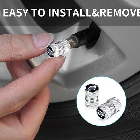 4Pcs Automobile Tire Valve Stem Covers, for Caps Compatible with Volvo s60 s90 xc60 xc40 xc90 v60 v90 Series Vehicles and Other Motor Vehicles Tire Valve Cap Covers Silver in Saudi Arabia