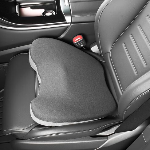 2 in 1 Car Seat Cushions or Lumbar Support Pillow for Driving, Memory Foam Truck Seat Pad for Office Chair, Sciatica & Lower Back Pain Relief, Grey in Saudi Arabia