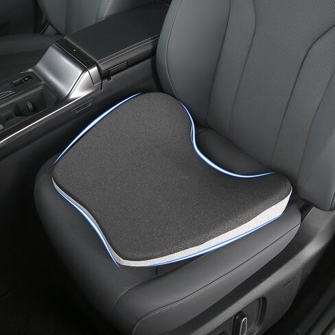 2 in 1 Car Seat Cushions or Lumbar Support Pillow for Driving, Memory Foam Truck Seat Pad for Office Chair, Sciatica & Lower Back Pain Relief, Grey in Saudi Arabia