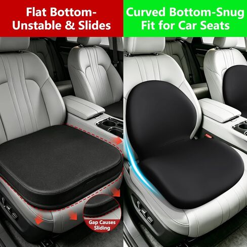 Car Seat Cushion with Lumbar Support Pillow - Memory Foam Driver Seat Cushion for Back & Sciatica Pain Relief, Washable Cover, Non-Slip Bottom for Long Driving, Office Chair & Truck (Black) in Saudi Arabia