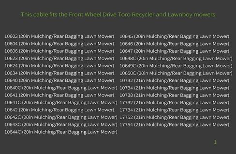 كابل فرامل لجزازة العشب Toro Recycler، بديل لـ 133-8109 112-8818 in Kuwait