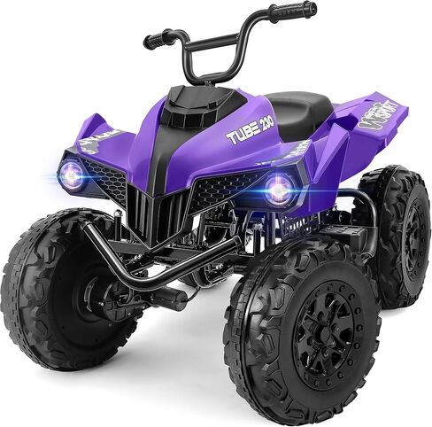 ELEMARA 24V إطار حديدي بمقعدين للركوب على ATV للأطفال الكبار، 4WD ATV للخدمة الشاقة للأطفال مع بلوتوث، 4 عجلات للركوب على السيارة مع أصوات واقعية، تعليق زنبركي، مغامرة نهائية للصبيان والفتيات، وردي in Kuwait