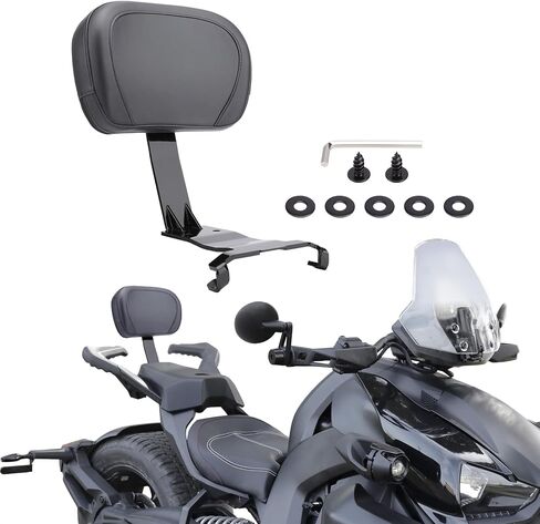 Soft Rear Passenger Backrest for Can-Am Ryker 600 900 Rally 2019-2026 Sport 2022-2026 Accessories Detachable Passenger Back Rest with Cast Aluminum Mount (Replace #219400843), Black A in Kuwait