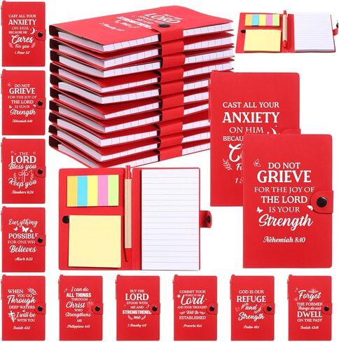Thenshop 40 Pcs Christian Father' Day Gifts Bulk, Bible Verse Notebooks with Pens Sticky Notes for Men Women, Church, Nurse, Teacher, Bible Study Supplies for Group, Ministry Event(Blue) in Saudi Arabia